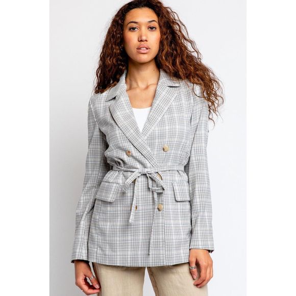 Free People OLIVIA PLAID BLAZERSize XS. H